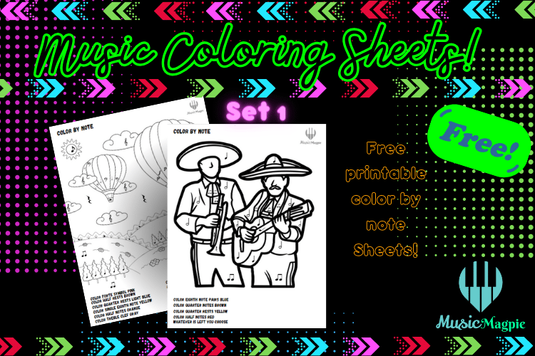 Color by Note! Music Coloring Worksheets