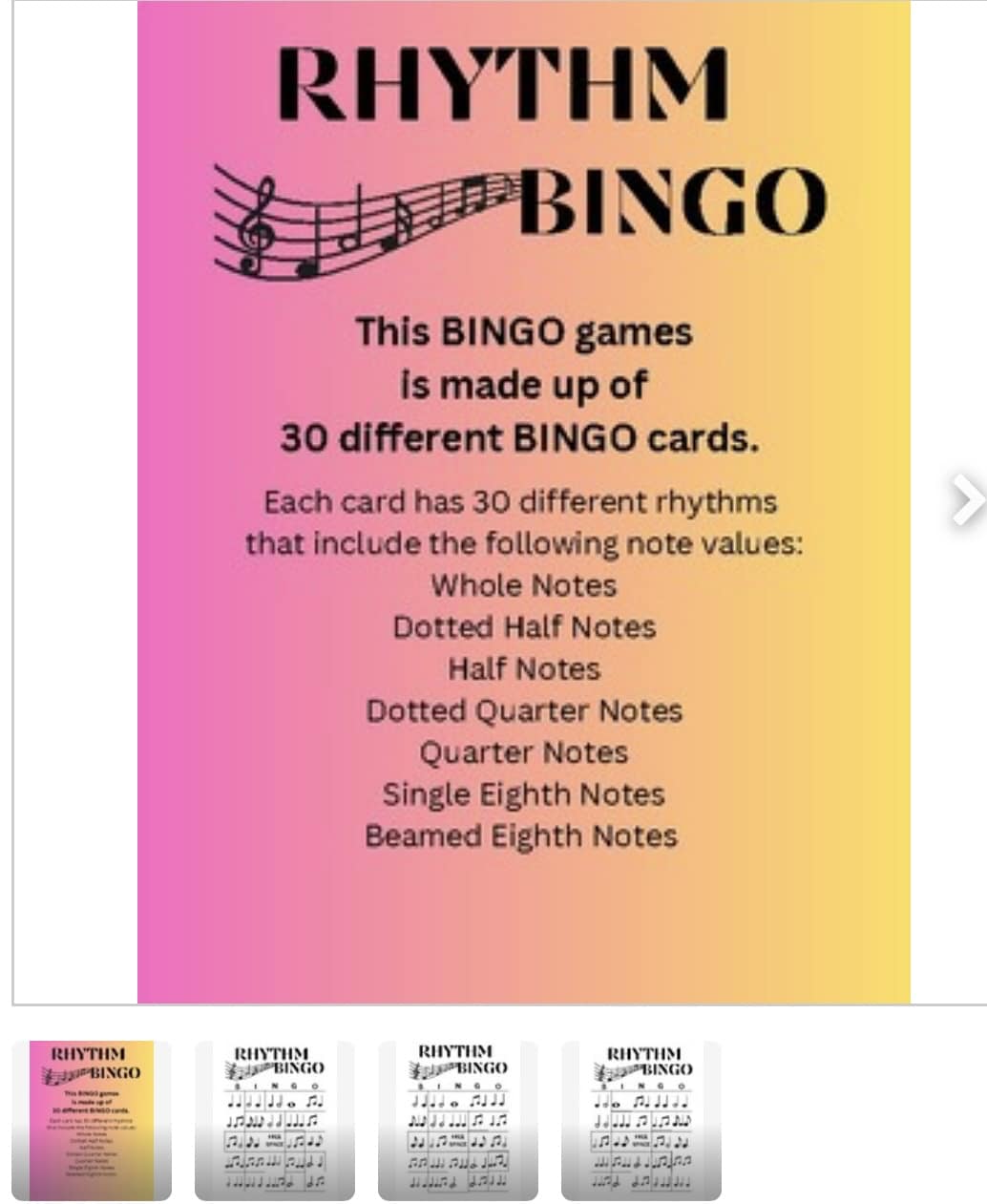 Rhythm BINGO